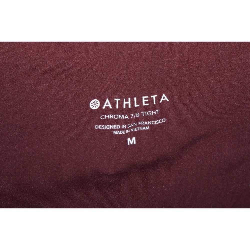 Womens Athleta Chroma 7/8 Tights Red Pink Athletic Cropped Capri Leggings Size M - Picture 4 of 7